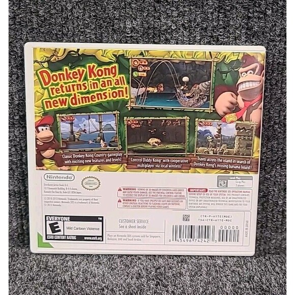 3DS Donkey Kong Country Returns 3D (3DS, 2013) Game Videogame Nintendo 3DS - Picture 2 of 5